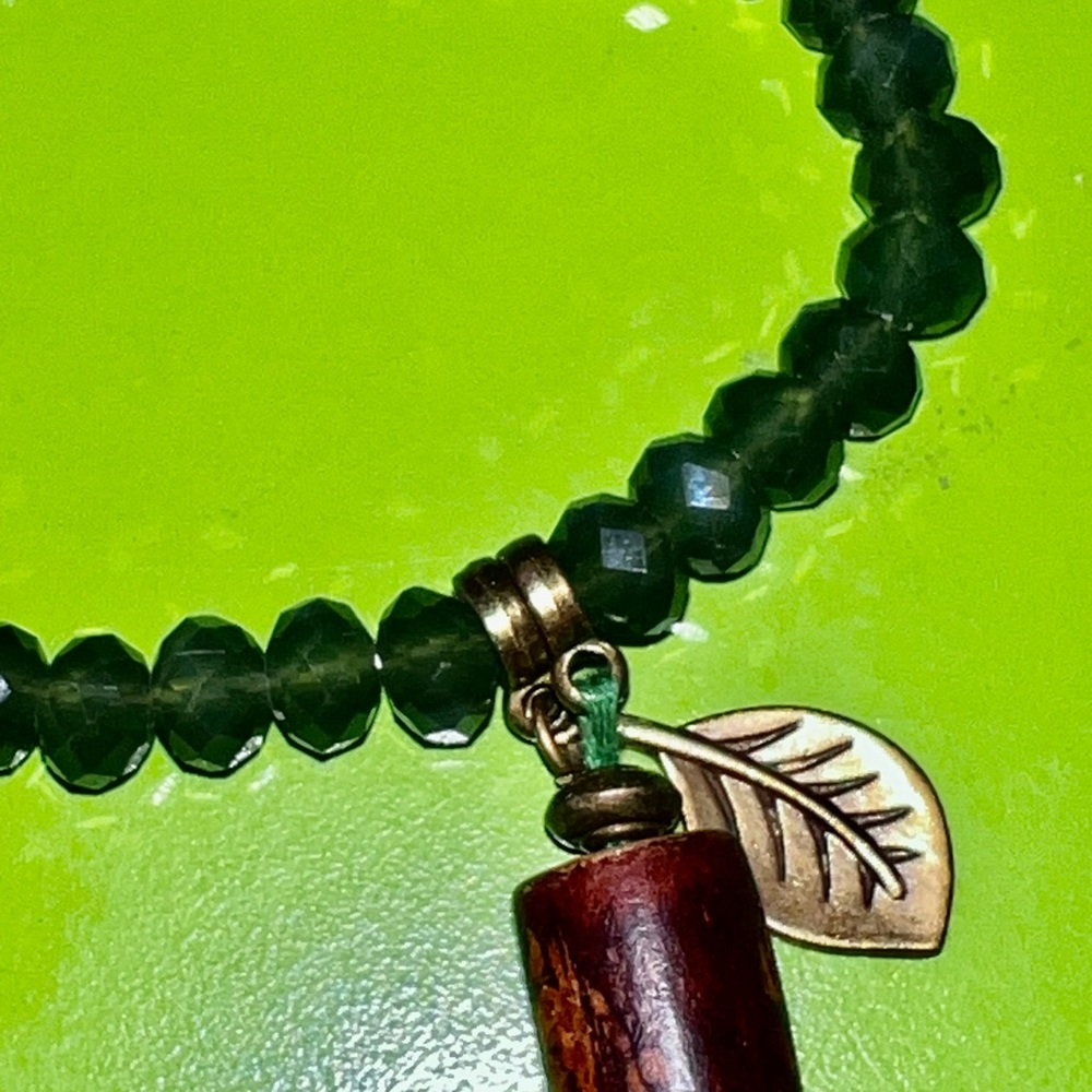 bead stretch bracelet beachy boho faceted glass stone charm stackable set 4 - Picture 8 of 16